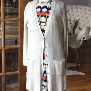 Long beige cardigan